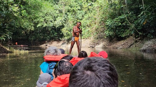 Embera Tribe Panama, Waterfall Splas, Lunch, Water & Fruits