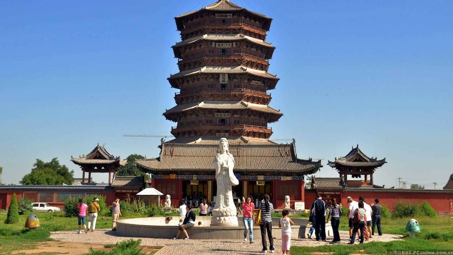 Datong Yungang Grottoes Hanging Temple Wooden Pagoda by Car