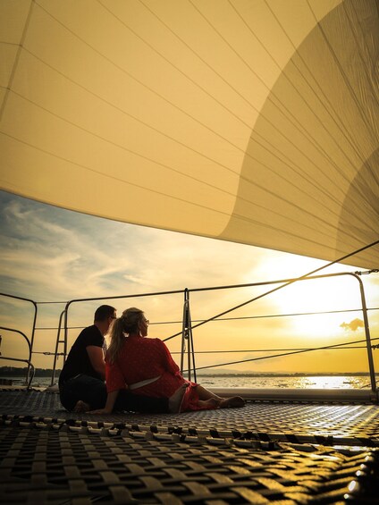 Picture 1 for Activity Sunny Beach: Sunset Catamaran Cruise with Dinner & Prosecco