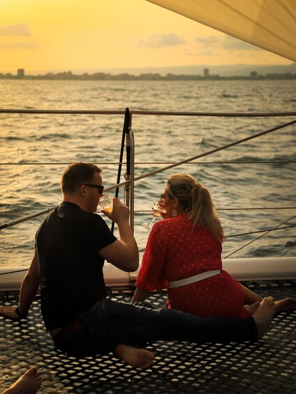 Picture 2 for Activity Sunny Beach: Sunset Catamaran Cruise with Dinner & Prosecco