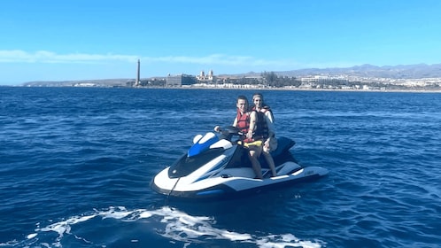 From Playa del Inglés: Guided Jet Ski Tour & Hotel Transfers