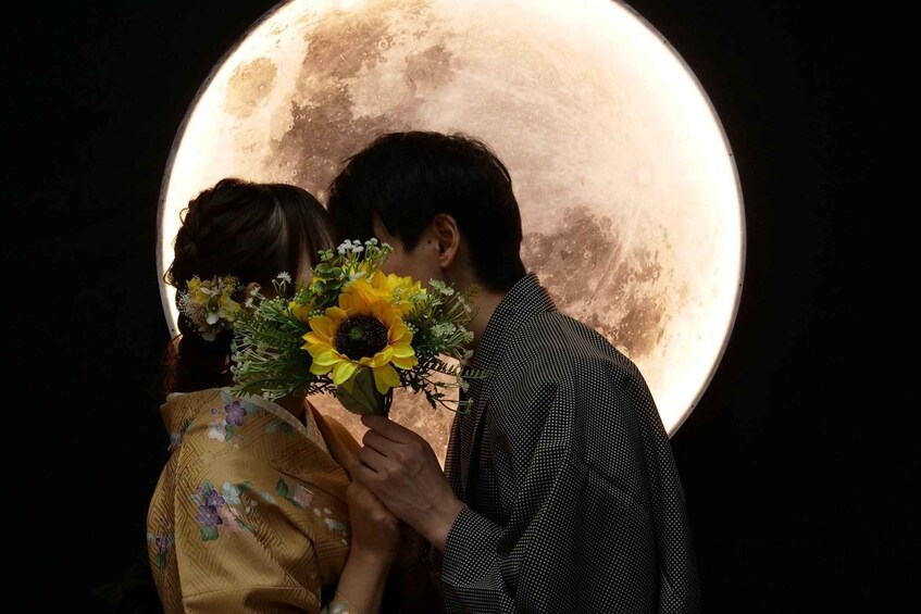 Picture 2 for Activity Kanazawa: Selfie Photo Experience with Rental Kimono - Moon