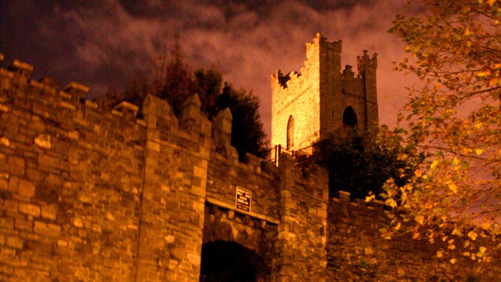Castle in Dublin, Ireland at dusk