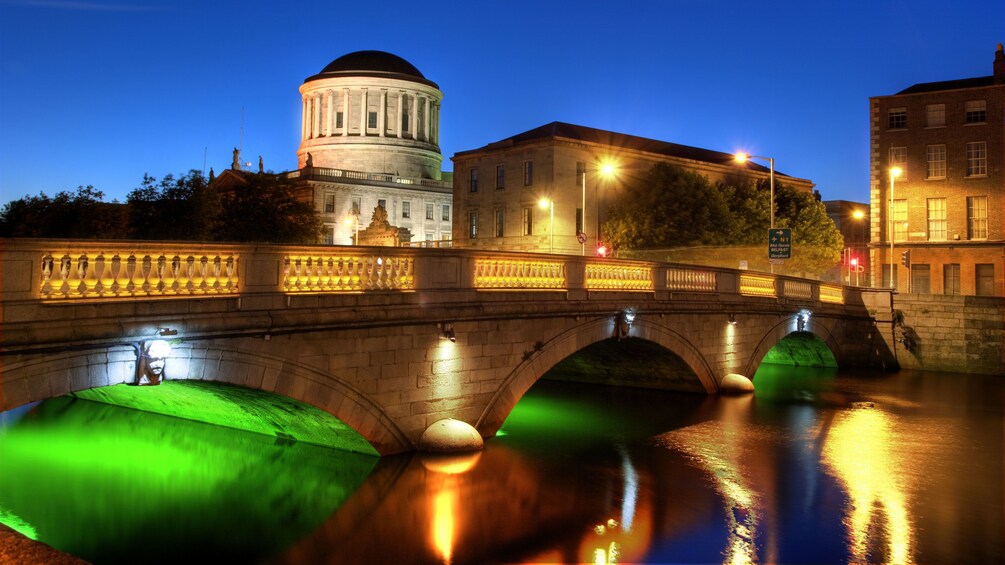 River Liffey and Four Courts building in Dublin, Ireland