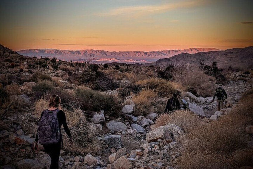 Exiting the canyon at sunset.