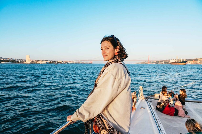 Picture 1 for Activity Lisbon: Sunset Catamaran Tour with Music and Drink