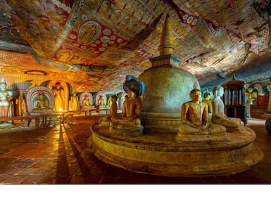 From Bentota: Sigiriya Rock Fortress & Dambulla Cave Temple