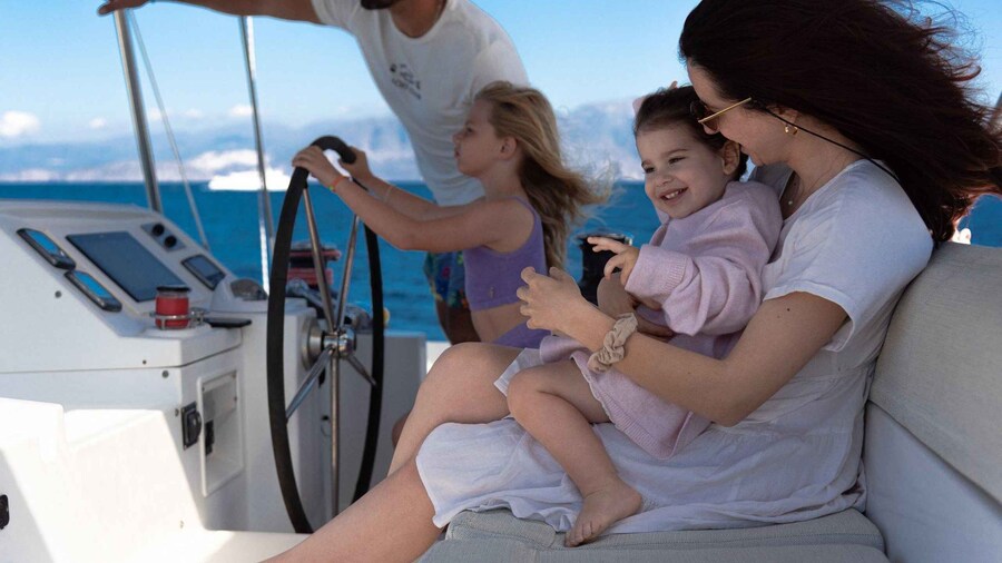 Picture 6 for Activity Chania: Private Day Catamaran Cruise with Swimming and Meal