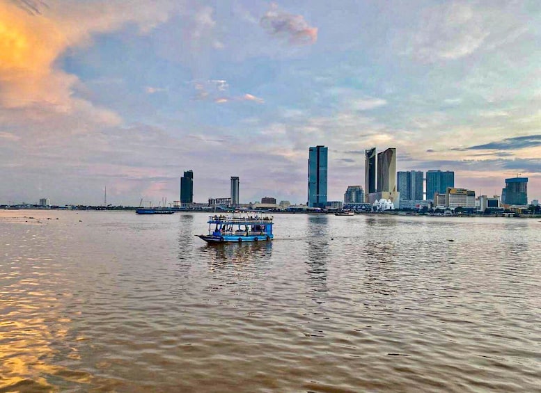 Picture 3 for Activity Phnom Penh: Mekong River Sunset Cruise and Tuk Tuk Ride