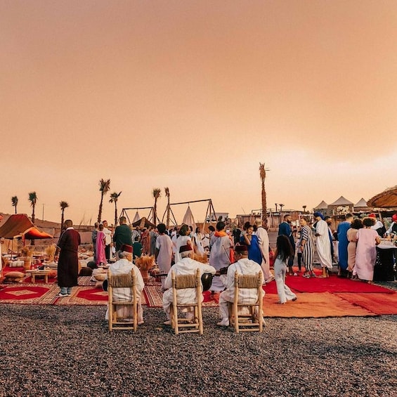 Marrakech: Agafay Desert Dinner Show with Sunset Camel Ride