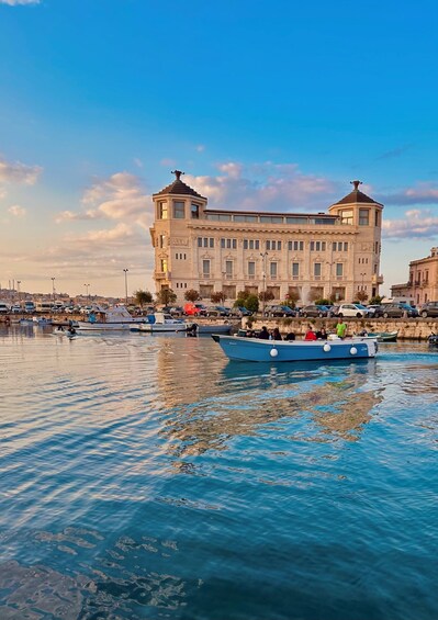 Picture 2 for Activity Syracuse: Ortigia Island & Sea Caves Boat Trip with Prosecco