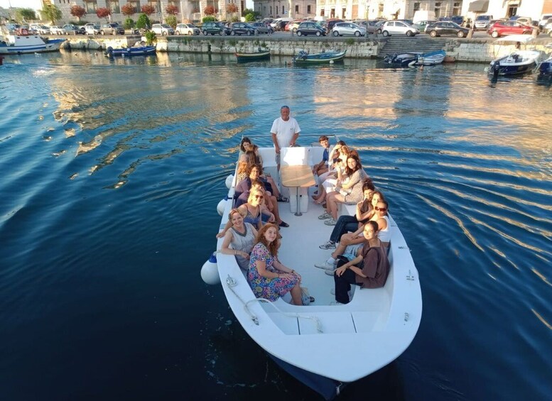 Picture 5 for Activity Syracuse: Ortigia Island & Sea Caves Boat Trip with Prosecco