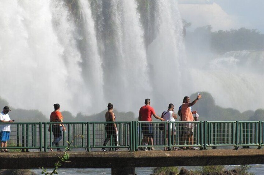 Walking at the Iguassu Falls Brazil