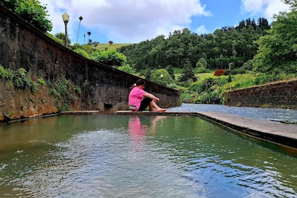 Furnas: Volcano Crater, Lake, Tea Plantation, and Waterfall
