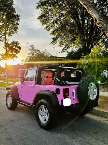 Picture 7 for Activity Los Angeles: Hollywood Sign Tour on an Open Pink Jeep