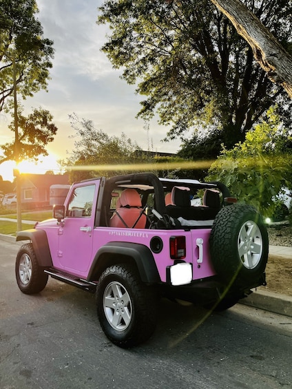 Picture 4 for Activity Hollywood Sign Private Tour on an open Pink Jeep