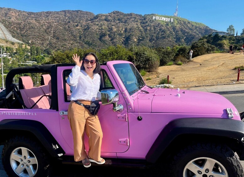 Picture 5 for Activity Los Angeles: Hollywood Sign Tour on an Open Pink Jeep