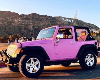 Los Angeles: Hollywood Sign Tour on a Pink, Open Jeep