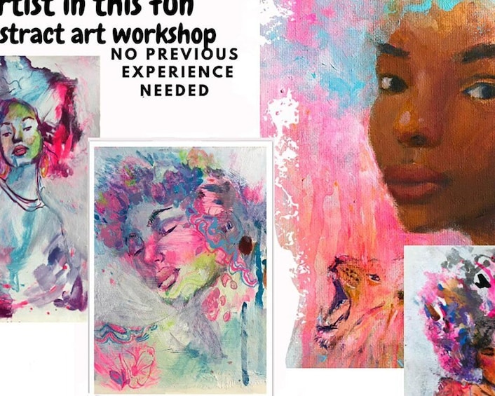 London: Paint and Sip Abstract Mixed Media Painting Session