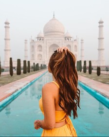 Fra Delhi: Privat dagstur med soloppgang ved Taj Mahal og Agra Fort