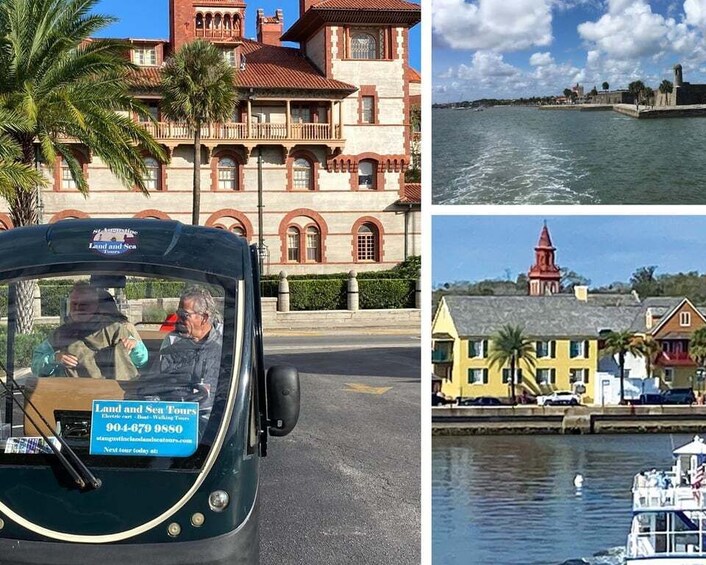 St. Augustine: Boat Cruise and Electric Golf Cart Tour