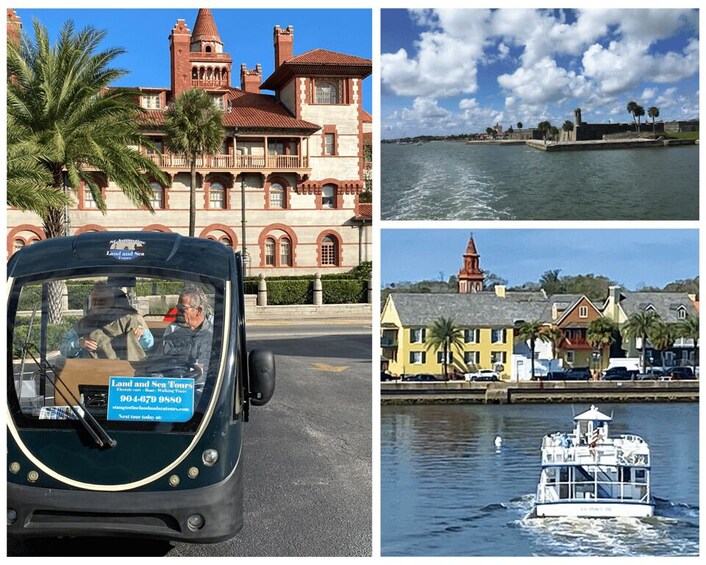 St. Augustine: Boat Cruise and Electric Golf Cart Tour