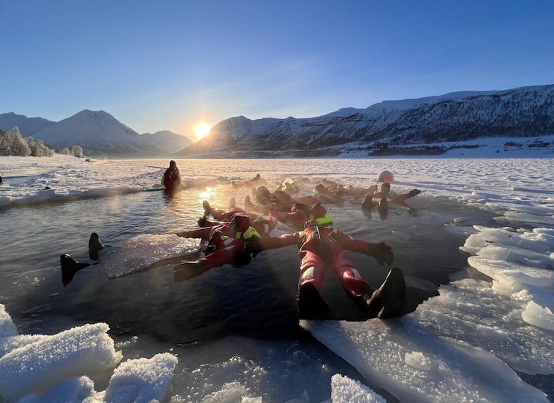 Picture 5 for Activity Tromsø: Arctic Ocean Floating Camp Rescue Suit Swimming