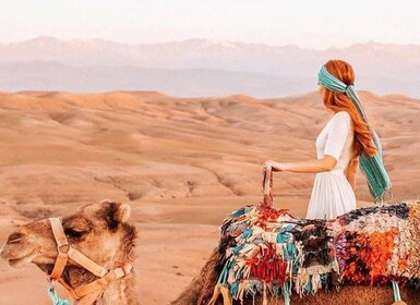 Marrakech: Sunset Dinner in Agafay Desert with Camel Ride