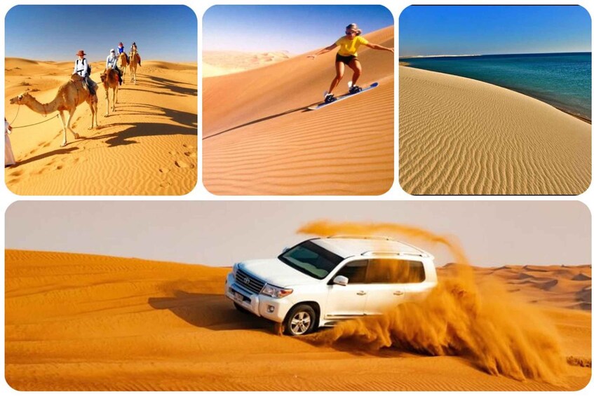 Doha: Desert Safari w/ Sand Boarding, Camel Ride, Inland sea