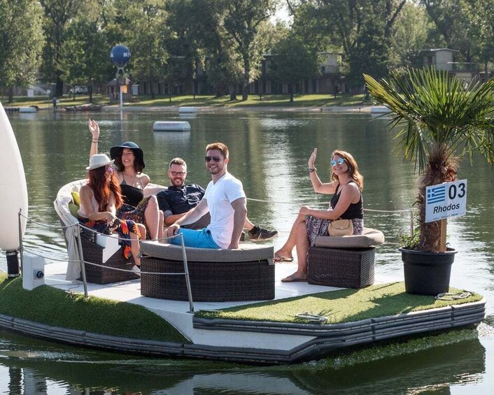 Picture 3 for Activity Vienna: Private Floating Island E-Boat Rental on Danube