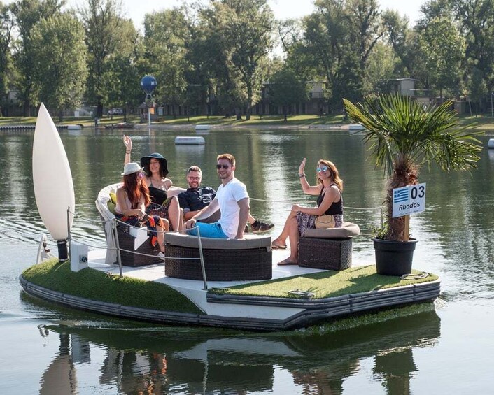 Picture 3 for Activity Vienna: Private Floating Island E-Boat Rental on Danube