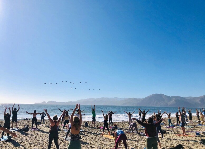 Picture 12 for Activity San Francisco: Silent Disco Yoga at Baker Beach