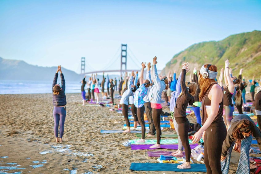 San Francisco: Silent Disco Yoga at Baker Beach