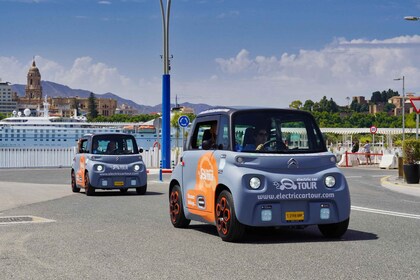 ทัวร์กลางคืนในมาลากาโดย ElectricCar เพลิดเพลินกับพระอาทิตย์ตก