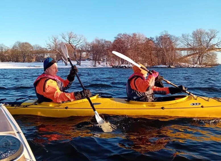 Picture 4 for Activity Stockholm: Winter Kayaking Tour with Optional Sauna Time