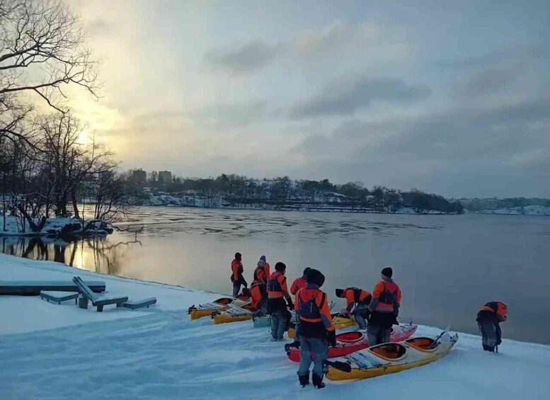 Picture 3 for Activity Stockholm: Winter Kayaking Tour with Optional Sauna Time