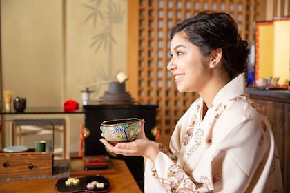 Tea Ceremony experience with simple kimono in Okinawa