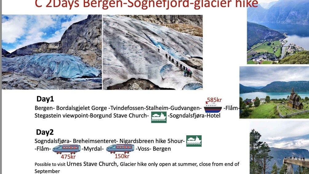 Picture 3 for Activity 2days tour to hardanger and flåm or sognfjord glacier flexib