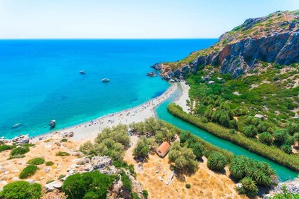 Fra Herakleion: Dagstur til Preveli-stranden og Kourtaliotiko