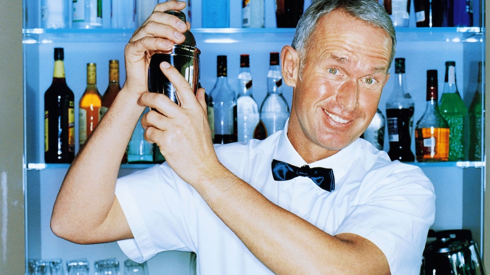 Bartender mixing cocktails