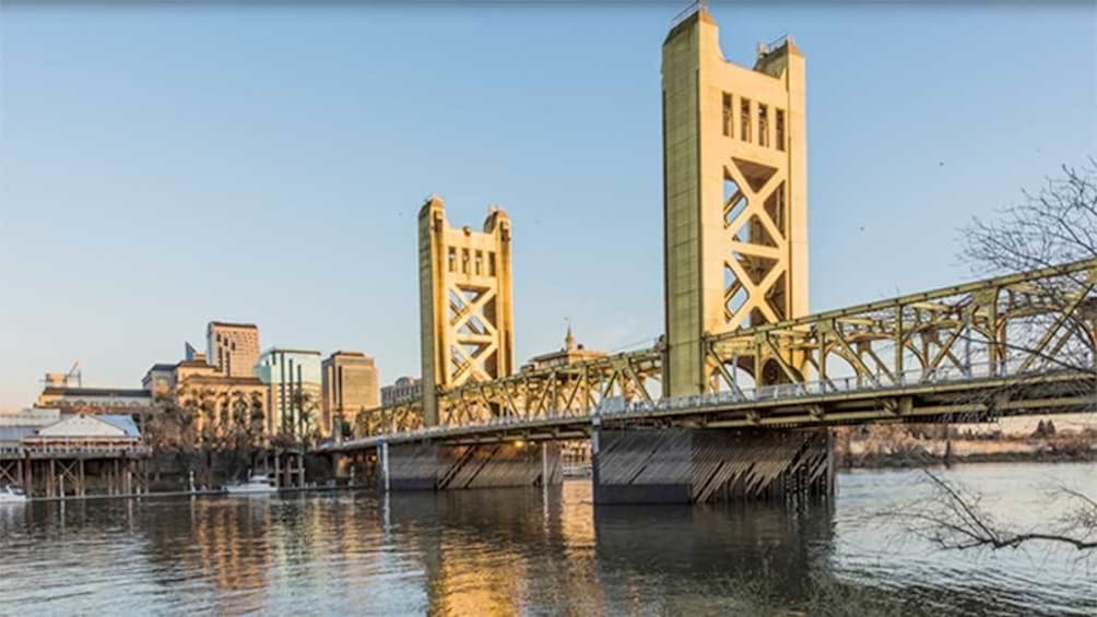 Sunset view of Tower Bridge in Sacramento