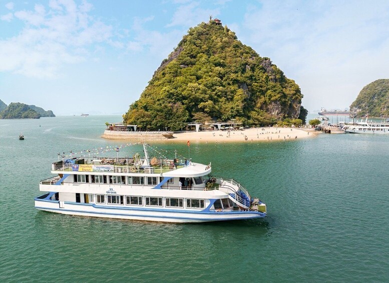 Hanoi: Full-Day Halong Bay, Cave, Island, Swim, & Kayak Tour