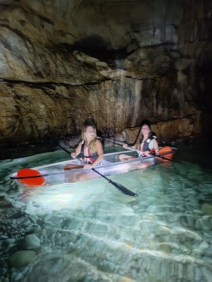 Picture 5 for Activity Pula: Big Blue Cave Sunset/Night Tour in a Transparent Kayak