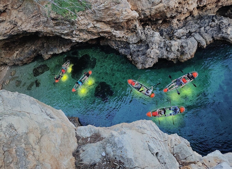 Picture 3 for Activity Pula: Blue Cave After Sunset/Night Tour in Transparent Kayak