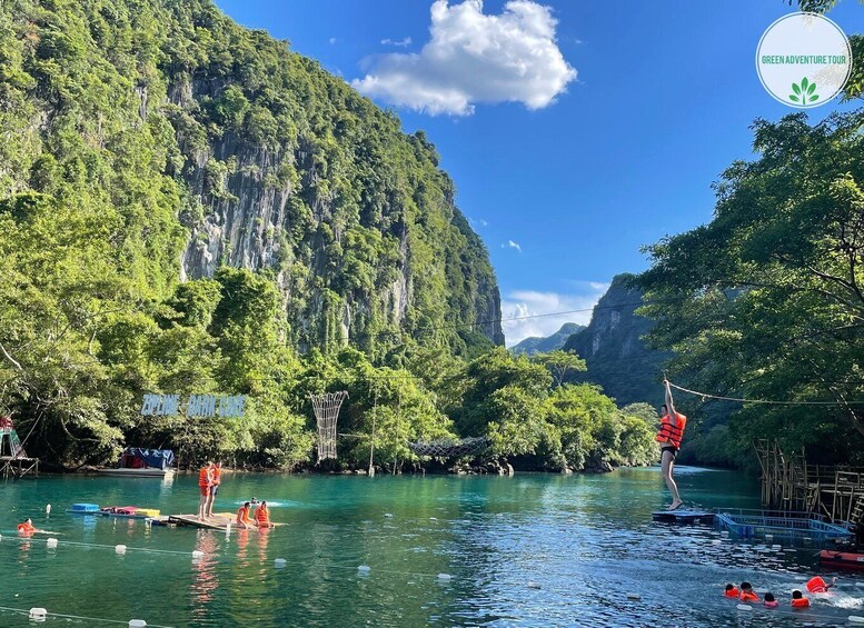 From Phong Nha Town: Paradise Cave & Zipline at Dark Cave