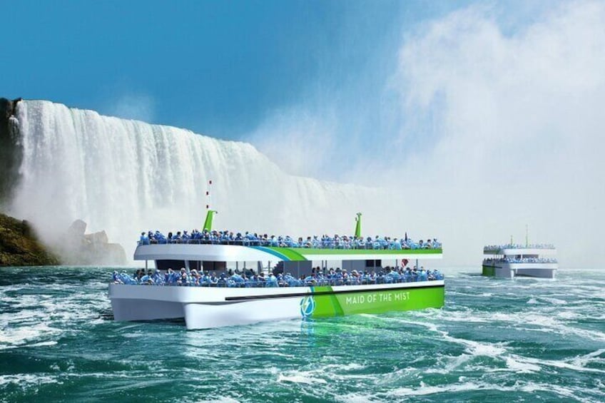 Niagara Falls USA Tour: Boat Ride, Cave, Light Show & Fireworks