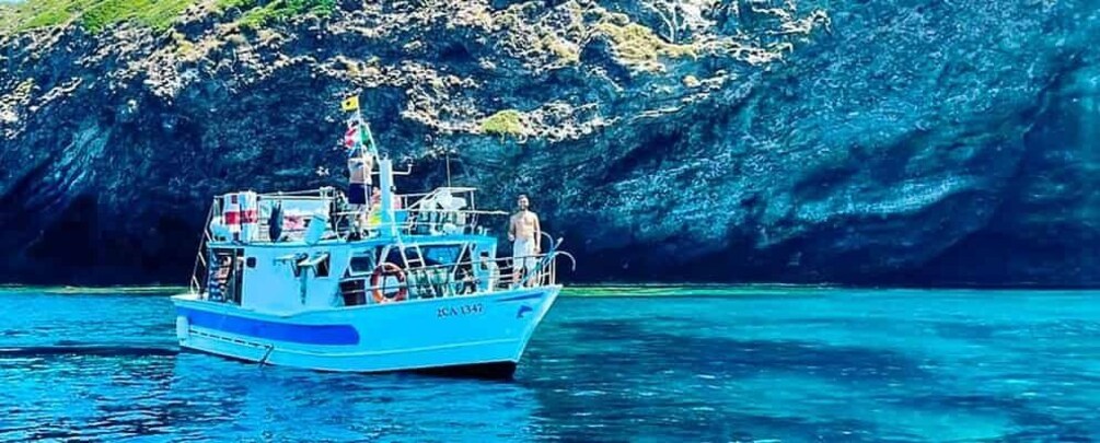 Cagliari: Private Wood Boat Tour Experience from Teulada