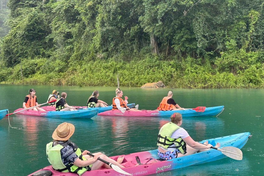 From Khao Lak: Khao Sok & Cheow Lan Lake Tour with Kayaking