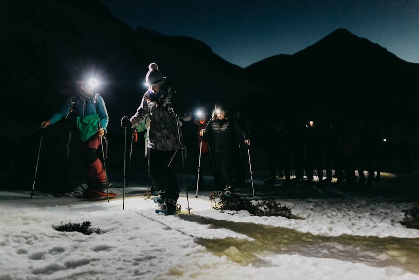 From La Raya: Night Snowshoe Tour in Asturias