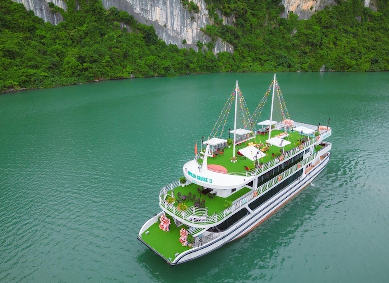 Picture 1 for Activity Ha Long Bay: Luxury Day Cruise, Caves, Jacuzzi, Buffet Lunch